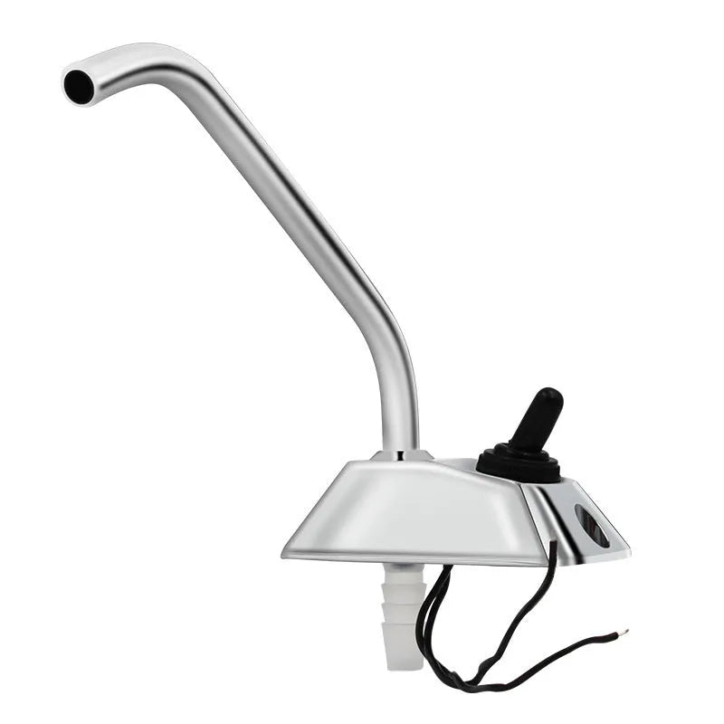 Electronic control RV kitchen faucet with polished stainless steel finish and 9mm plumbing connections