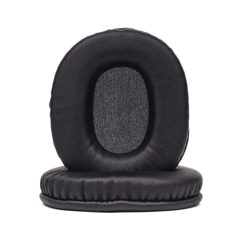 Black PU leather replacement earpad covers for Sony MDR-1R headphones, shown as a set of two.