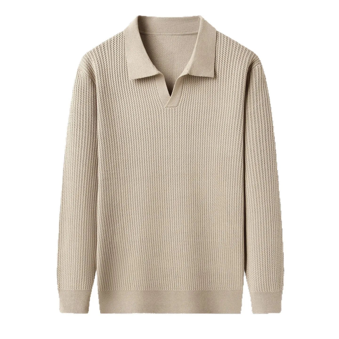 Men's loose fit casual pullover sweater in green colour showing front view