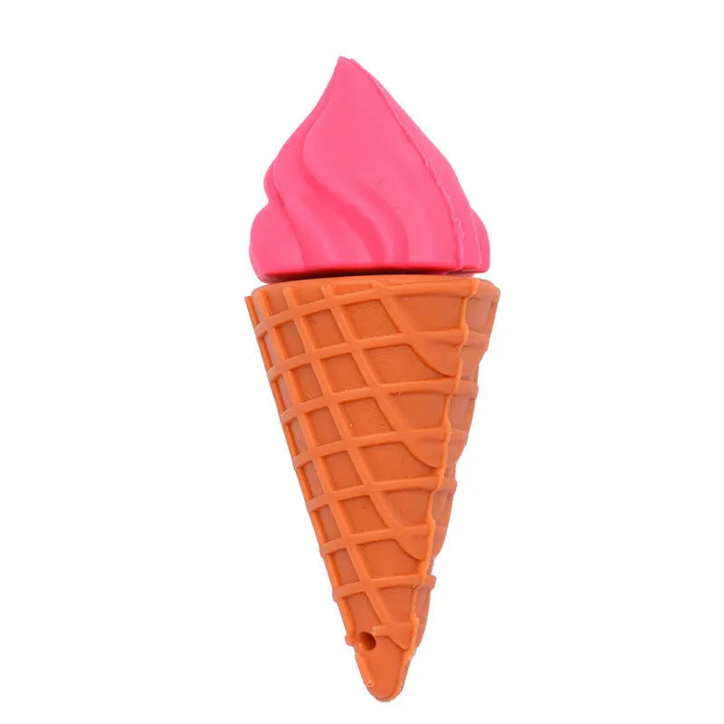 Colourful mini ice cream shaped USB flash drive on a white background.
