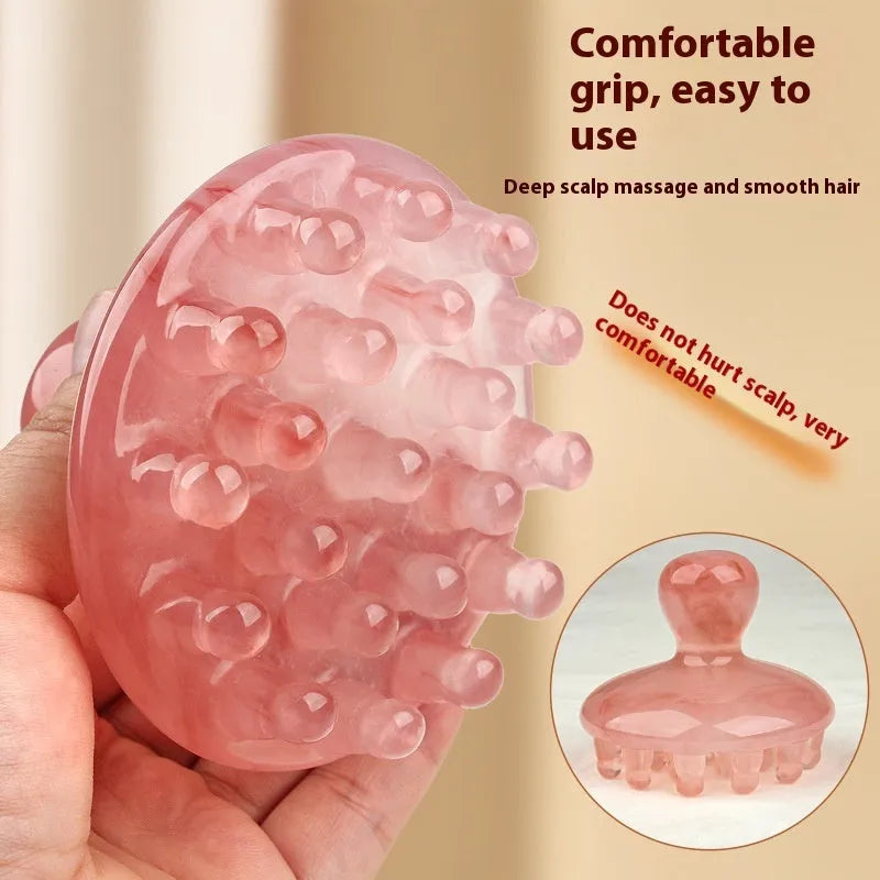 Brown disc massage comb with 21 teeth for scalp and meridian stimulation