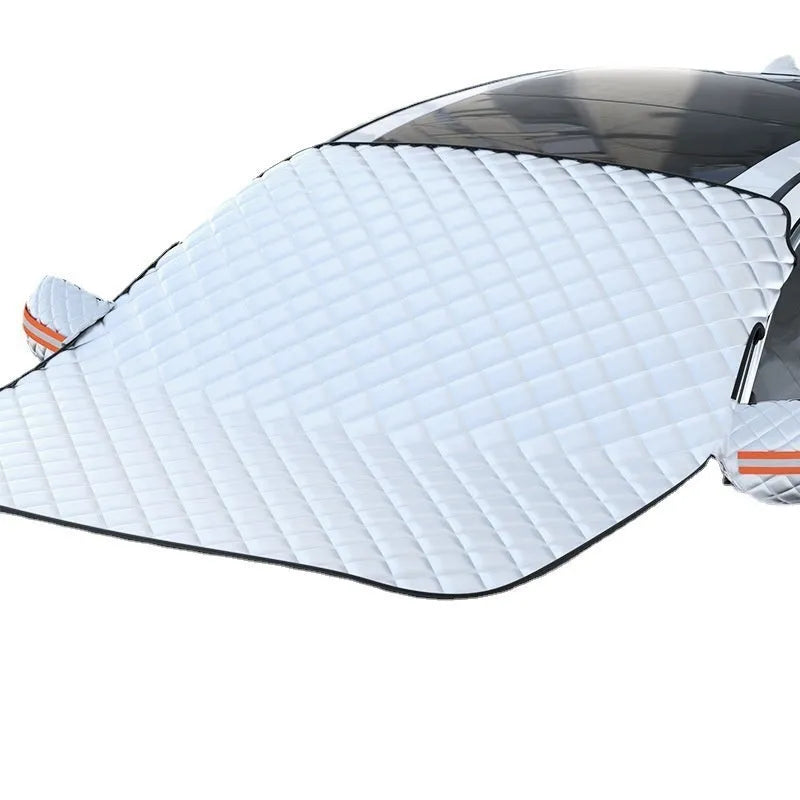 Winter car cover with aluminium foil and magnets for SUV windshield frost protection