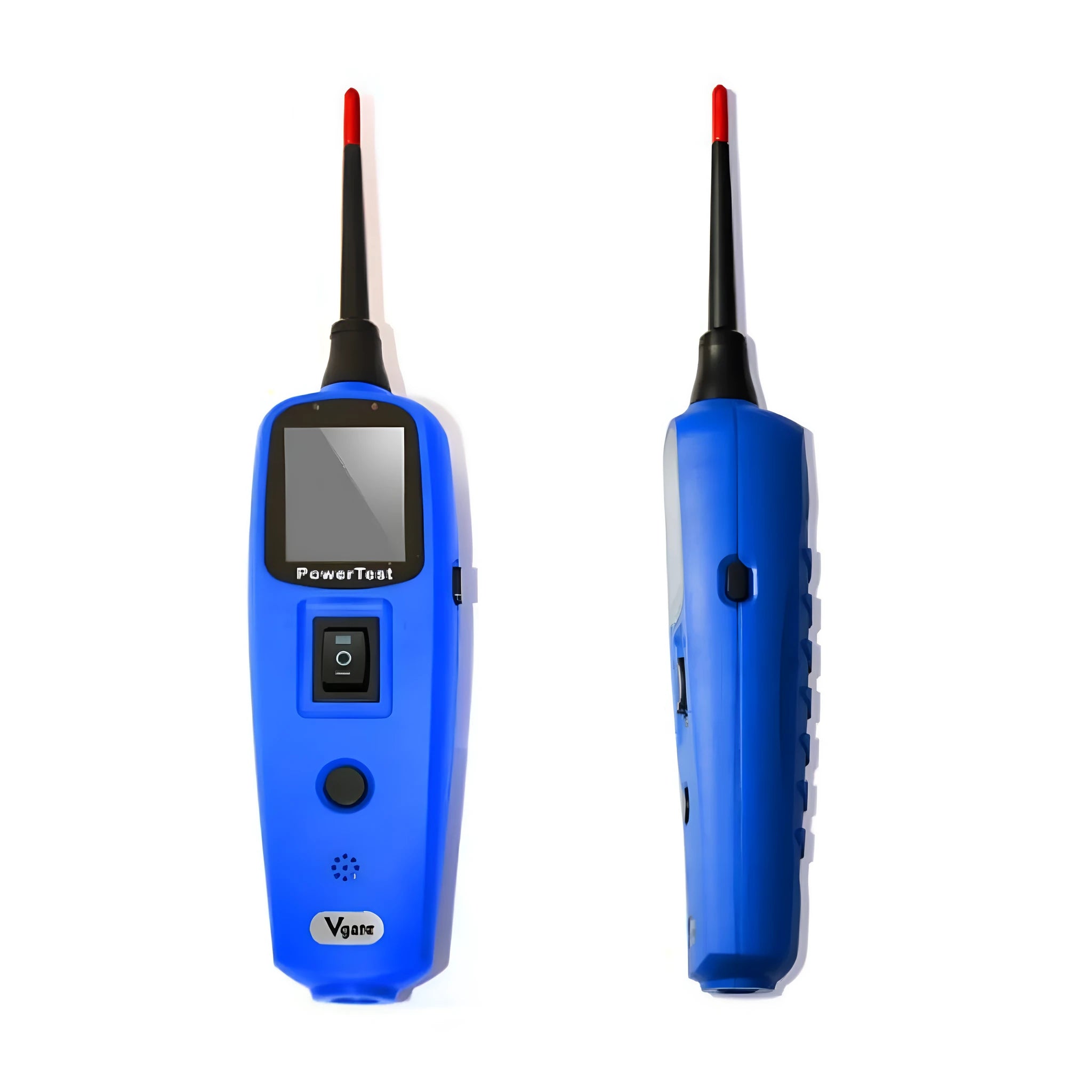 Blue PT150 automotive power circuit test pen with colour display, cables, and protective blow moulded case.