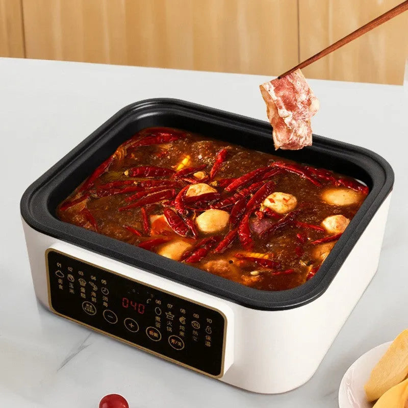 Household electric steamer appliance with stainless steel rack and 10L capacity