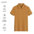 Nylon advertising shirt with chest zipper pockets and lapel tooling design in silver grey colour