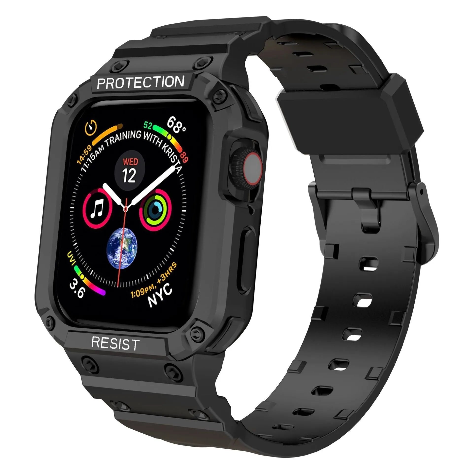 Apple Watch Series 8 compatible TPU sport strap in multiple colour options showing 38mm and 42mm sizes