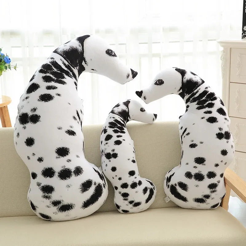 3D dog print throw pillow in short plush fabric, PP cotton filling, available in 50cm, 70cm, 90cm sizes