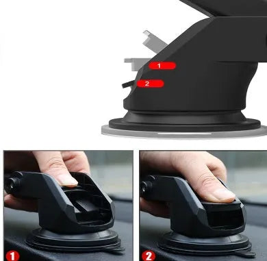 Universal telescopic long rod car bracket for mounting mobile phones and navigation devices.
