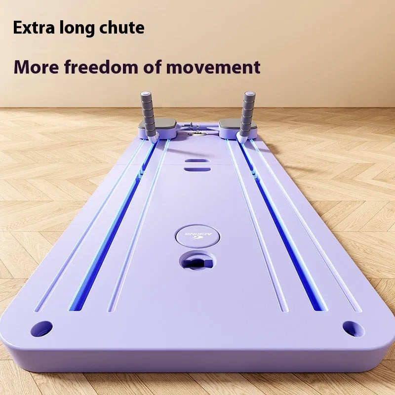 Standard purple household fitness board with automatic rebound abdominal wheel for multi-muscle training