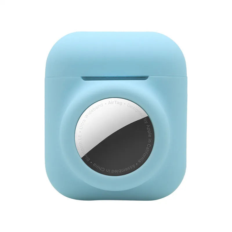 Silicone flip cover protective case for Apple AirTag in multiple colour options.