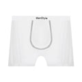 Men's seamless ice silk satin boxers in multiple colours showing mid-waist fit