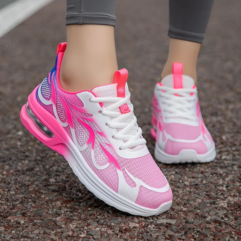 Women's mesh casual sneaker in three colours with PU sole, showing size range 36-43