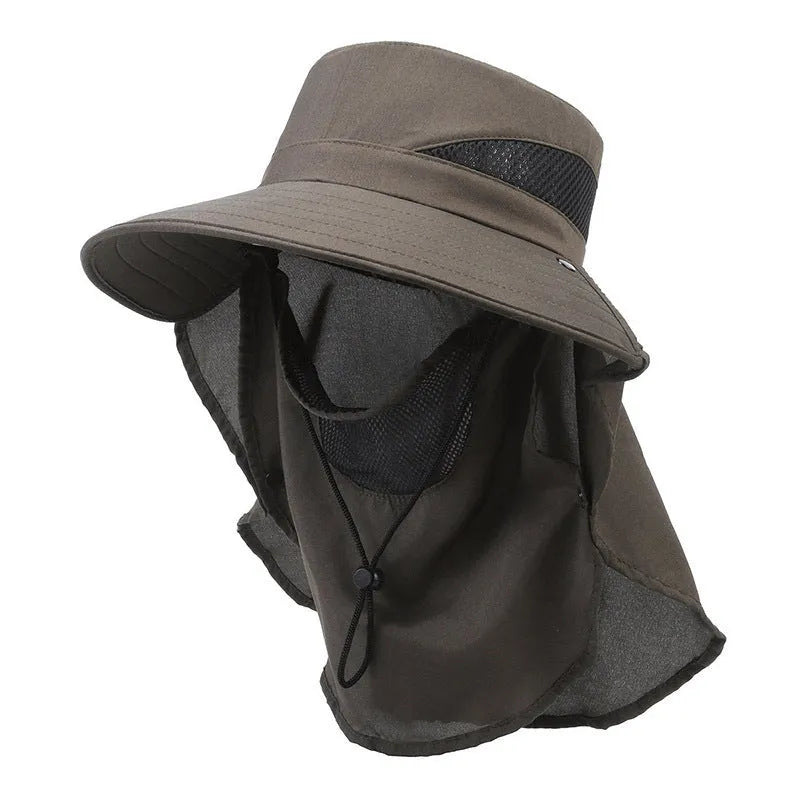 Men's adjustable fisherman bucket hat with wide brim in polyester fabric