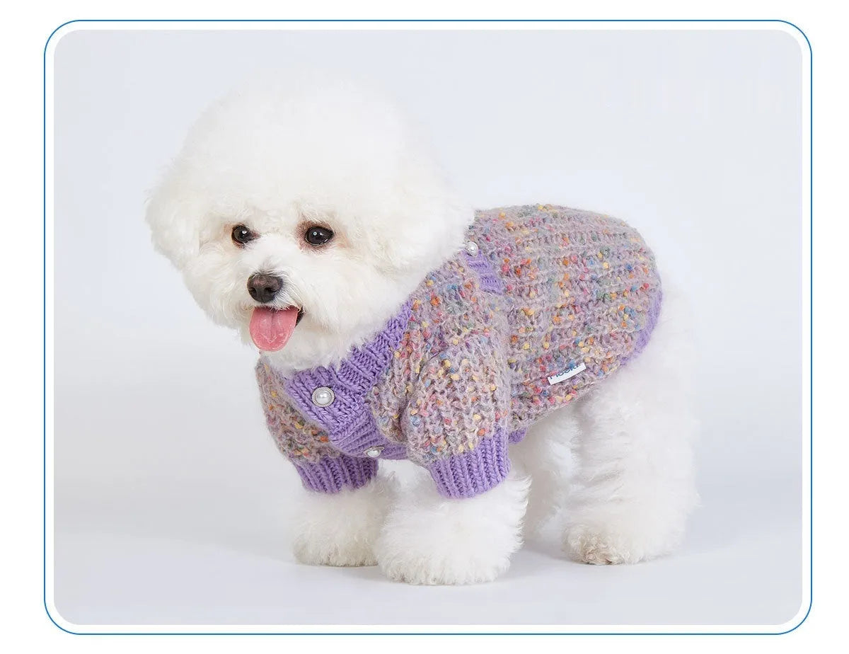 Purple dog cardigan sweater for large breeds in XL and XXL sizes