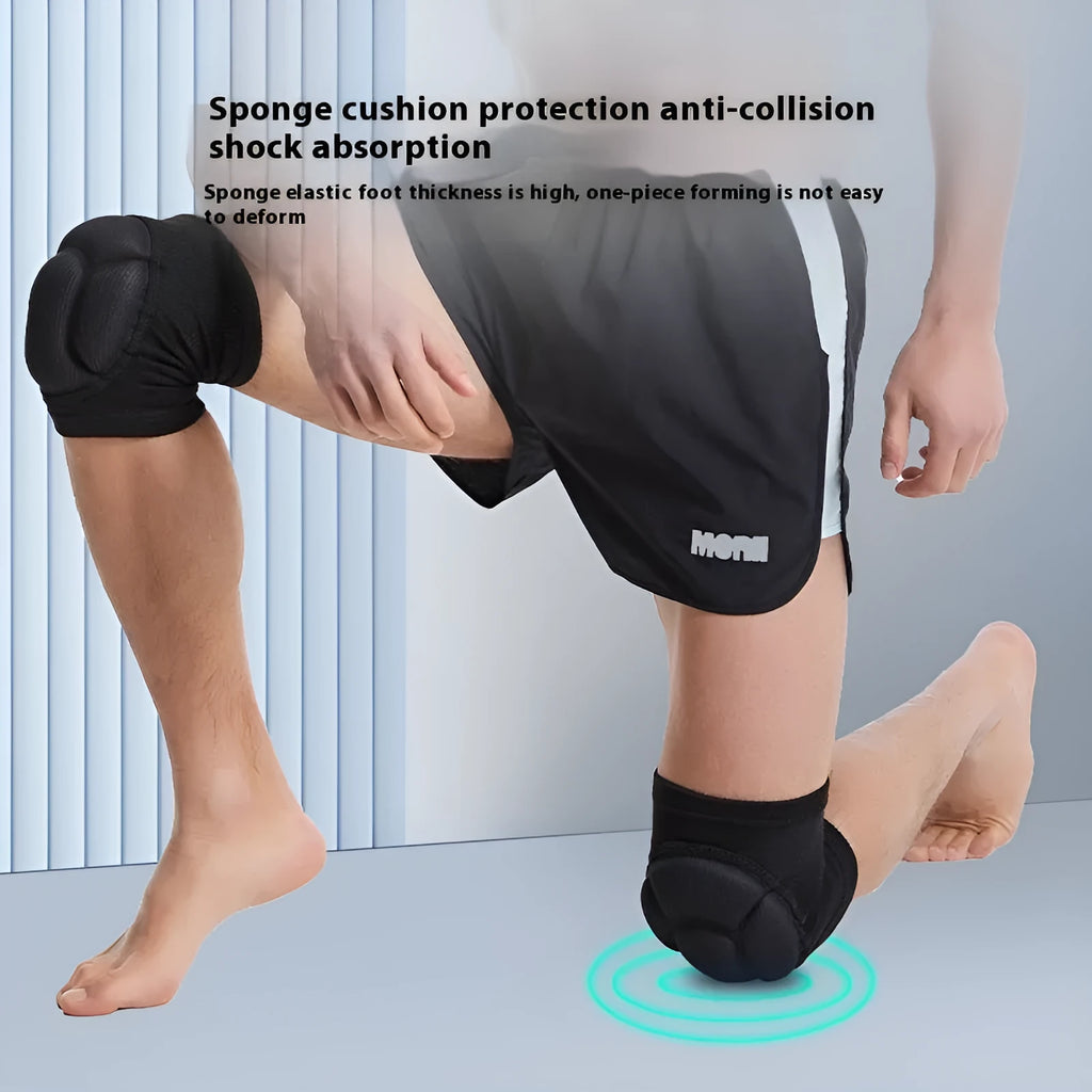 Black and blue thick sponge dance kneepads with anti-collision protection for sports
