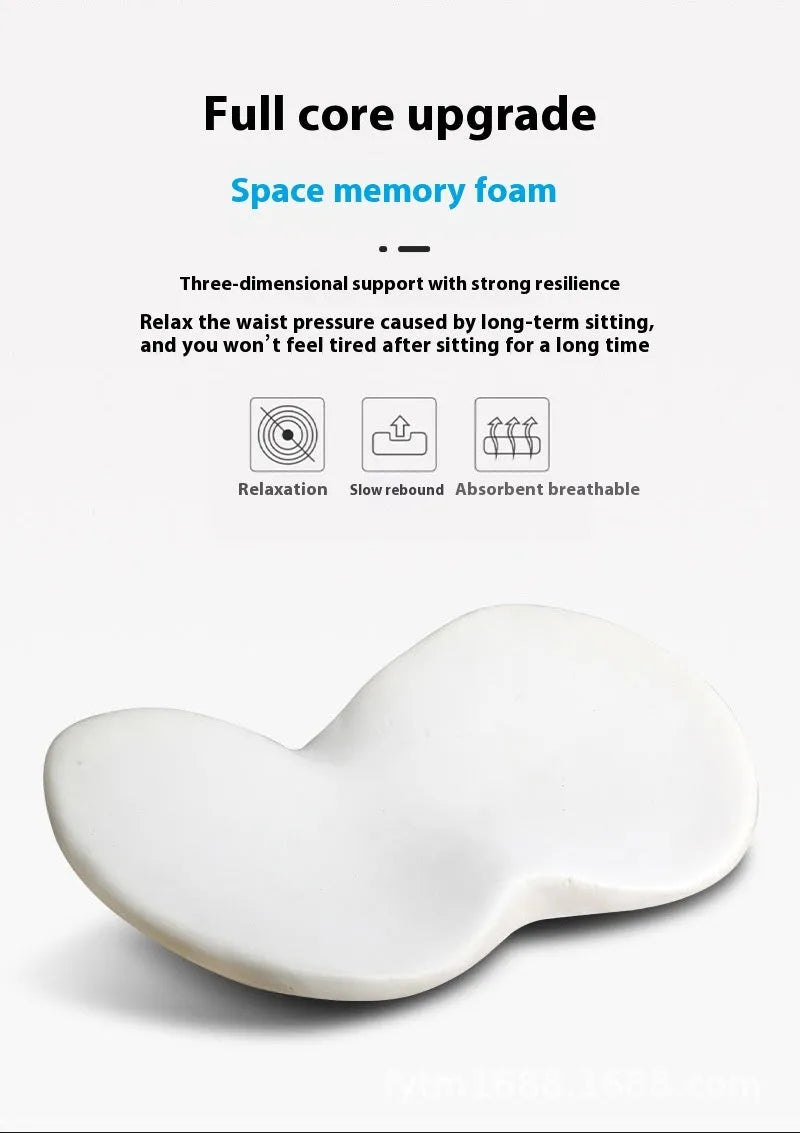 Memory foam car seat cushion in flat design showing colour options