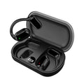 Non in-ear air conduction Bluetooth headset in black with breathing light, rotatable JM05 model on white background