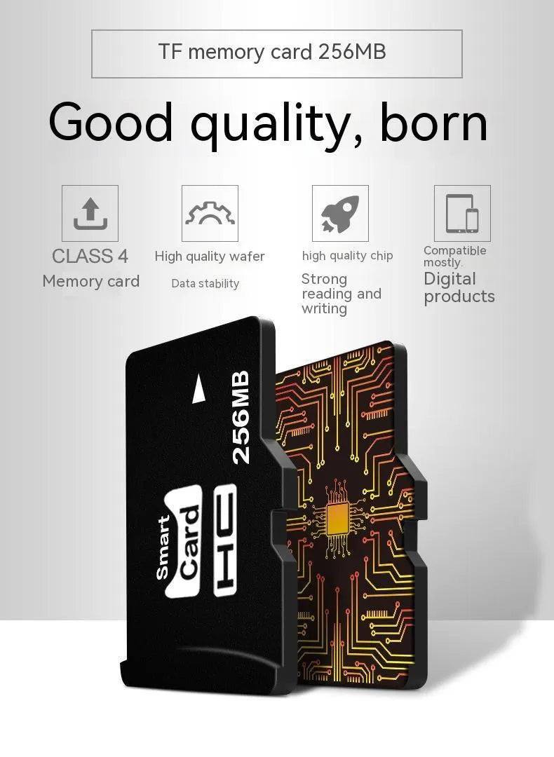 256MB MicroSD TF memory card for MP3 players, cameras, and mobile phones.
