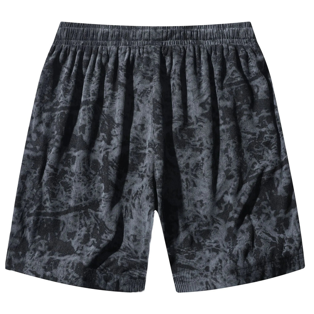 Men's camouflage pattern athletic shorts in corduroy fabric with micro elasticity