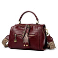 Soft PU leather women's crossbody bag in a horizontal square shape with a sandwich pocket.