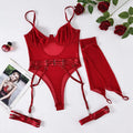 Women's black mesh see-through jumpsuit with tights-style fit, shown front view.