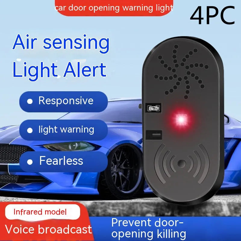 Black car door reminder device with infrared sensor for vehicle safety alerts