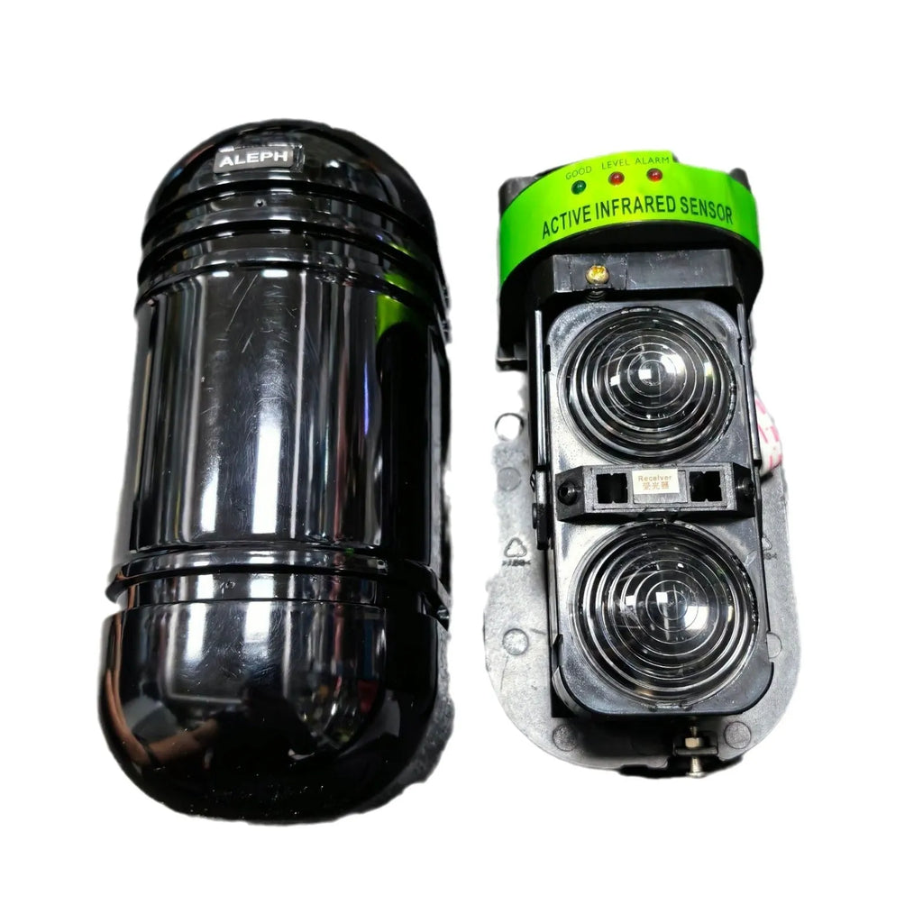 Black infrared anti-theft alarm detector with 150-metre range for warehouse and villa security