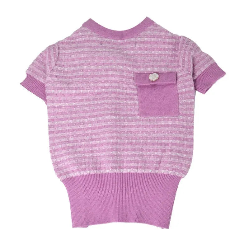 Classic style wool clothing for Schnauzer dog in autumn winter design showing three size options