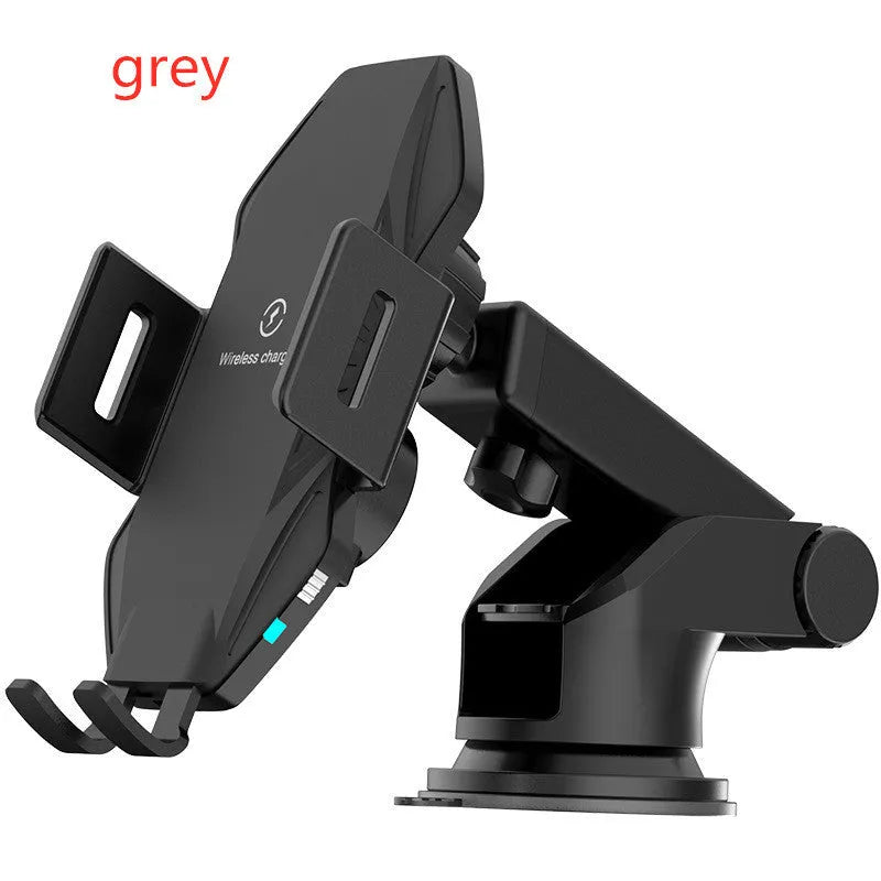 T3 touch-sensitive car wireless charger in matte black with suction cup mount and Type-C cable