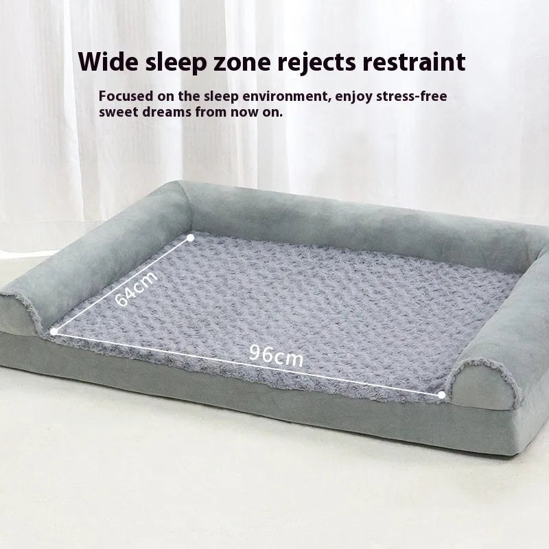 Light grey soft cloth dog kennel for a large breed dog, showing enclosed design.