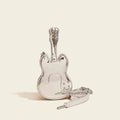 Guitar creative arts design on a black PU leather crossbody shoulder bag with adjustable strap.