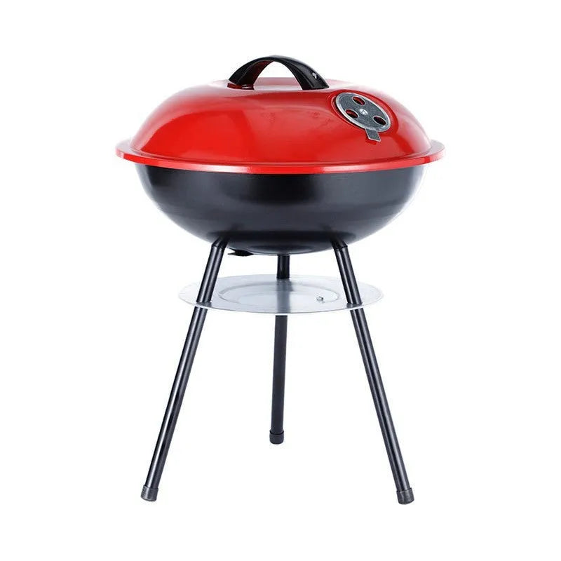 Portable iron barbecue oven with 14-inch apple stove cooking surface