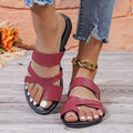 Round head beach slippers with hollow-out breathable design and rubber sole in black colour