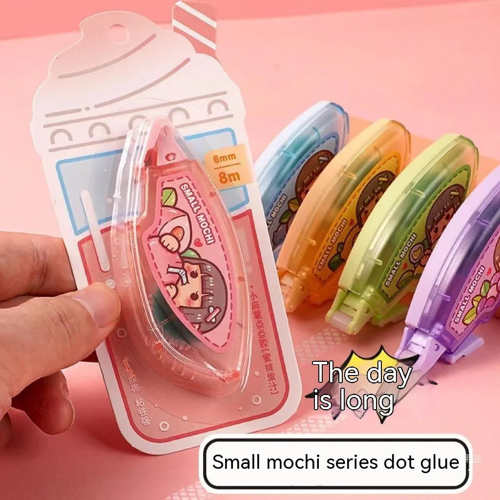 Dotting glue in plastic container with juice colour options for craft and stationery use