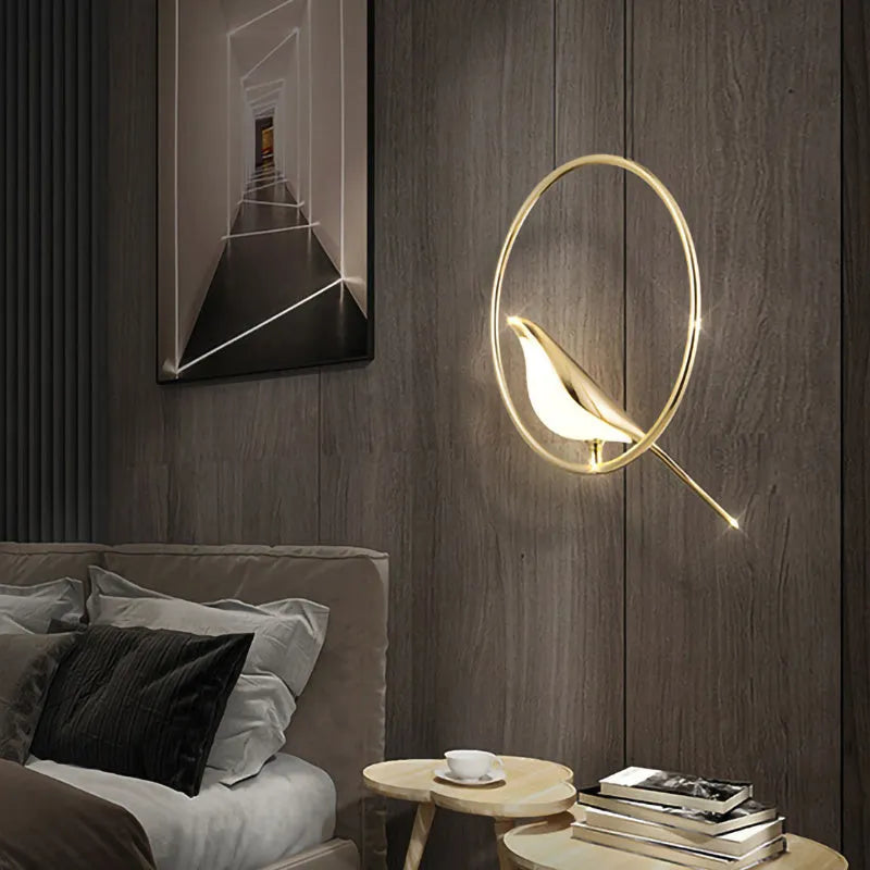 Tall modern minimalist magpie bird design chandelier in zinc alloy and acrylic