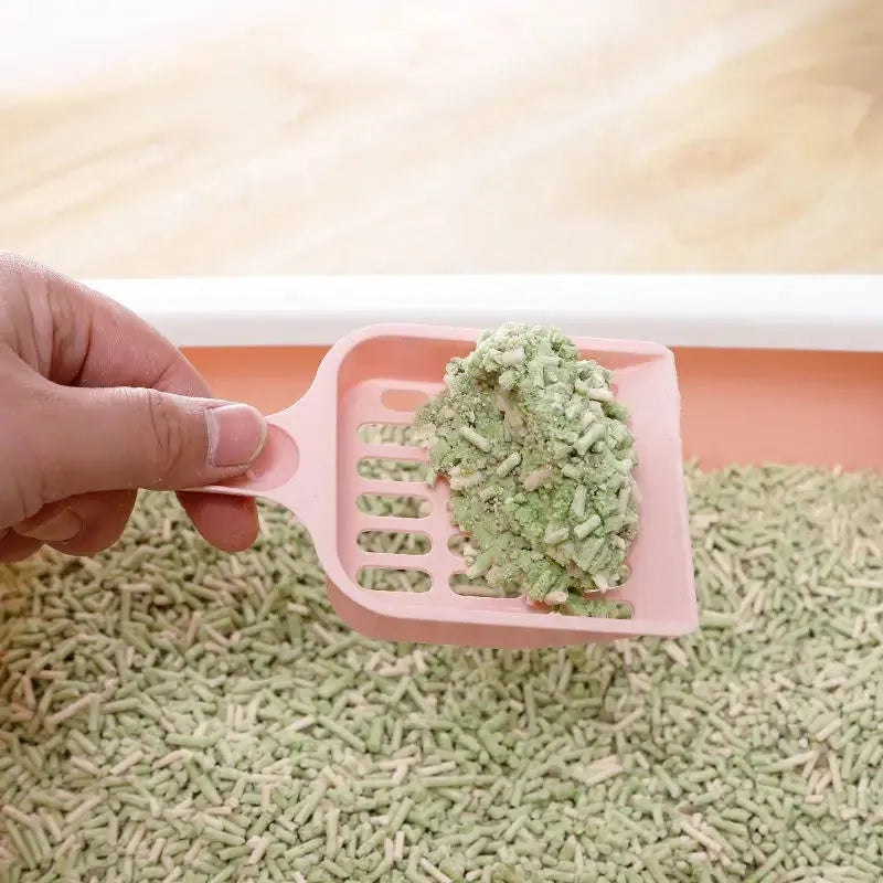 Blue plastic pet litter scoop for cleaning cat sand and dog waste