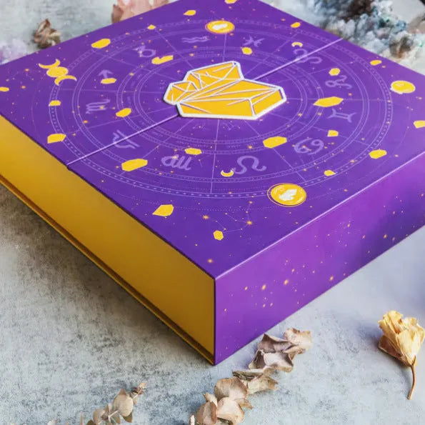 Halloween gift box with crystal and glitter decoration measuring 33.5cm wide