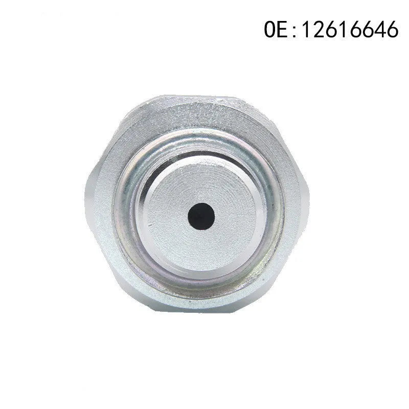 General Motors fuel pressure sensor with metal construction and silver finish