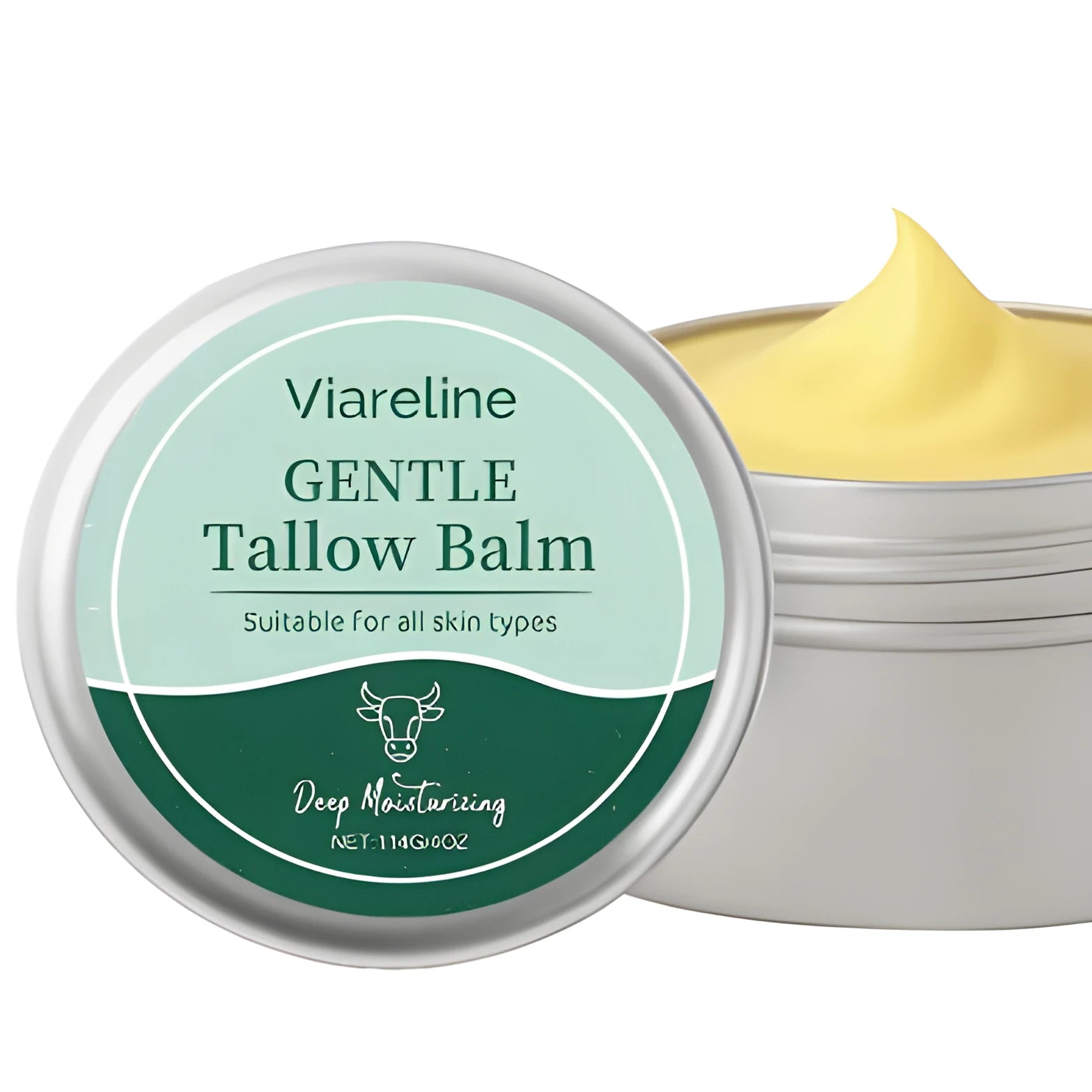 A white pot of Cow Fat Moisturising Cream, 114g net weight.