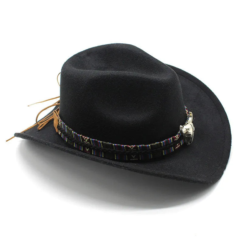 Western cowboy hat with bell crown in multiple colour options, size M fitting 56-58cm head circumference