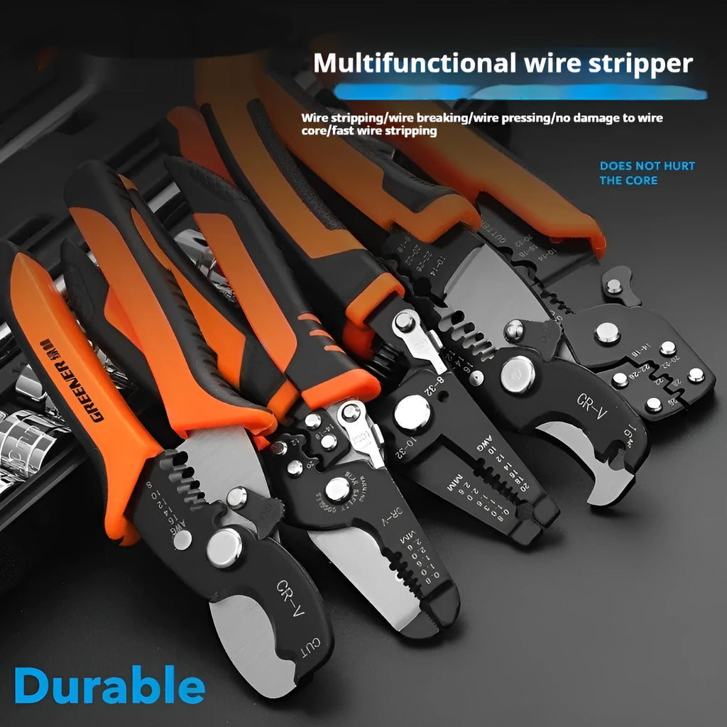 Fully automatic wire stripping pliers tool with box mounting for electrical work