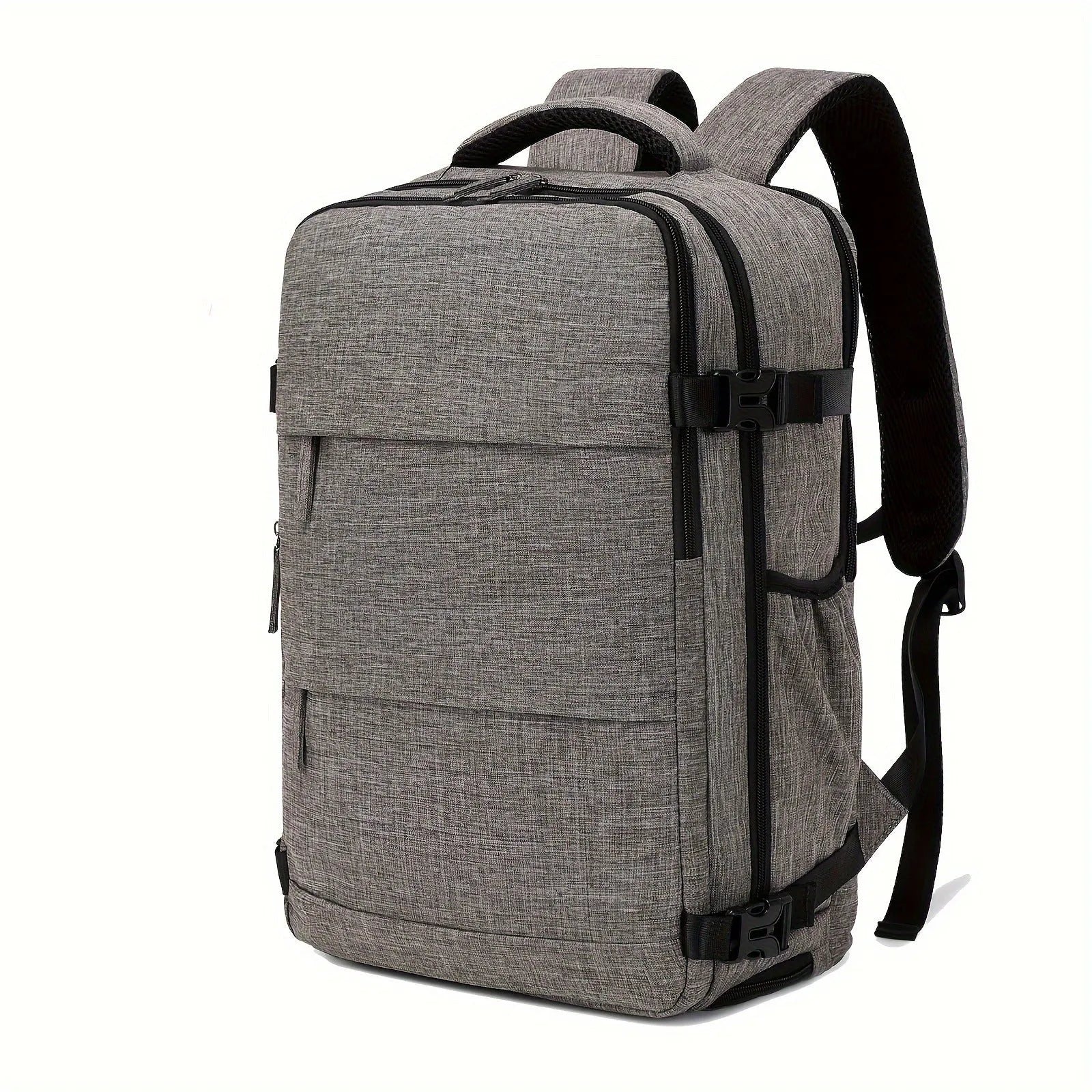 Large capacity nylon luggage backpack for men in black, pink, dark grey or light grey with waterproof anti-theft features