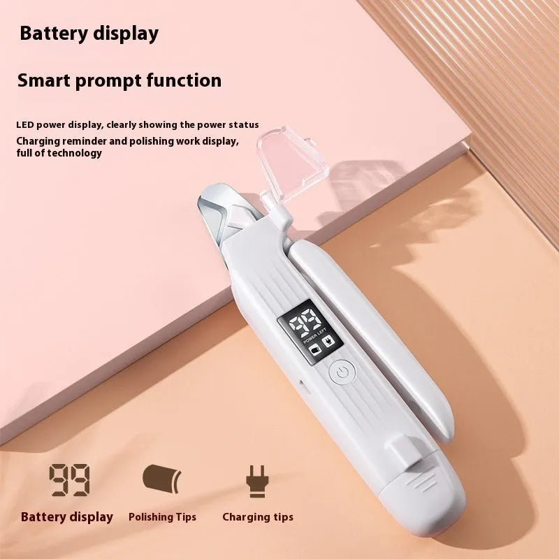 HZ8 White cordless dog nail clippers with LED light for pet grooming