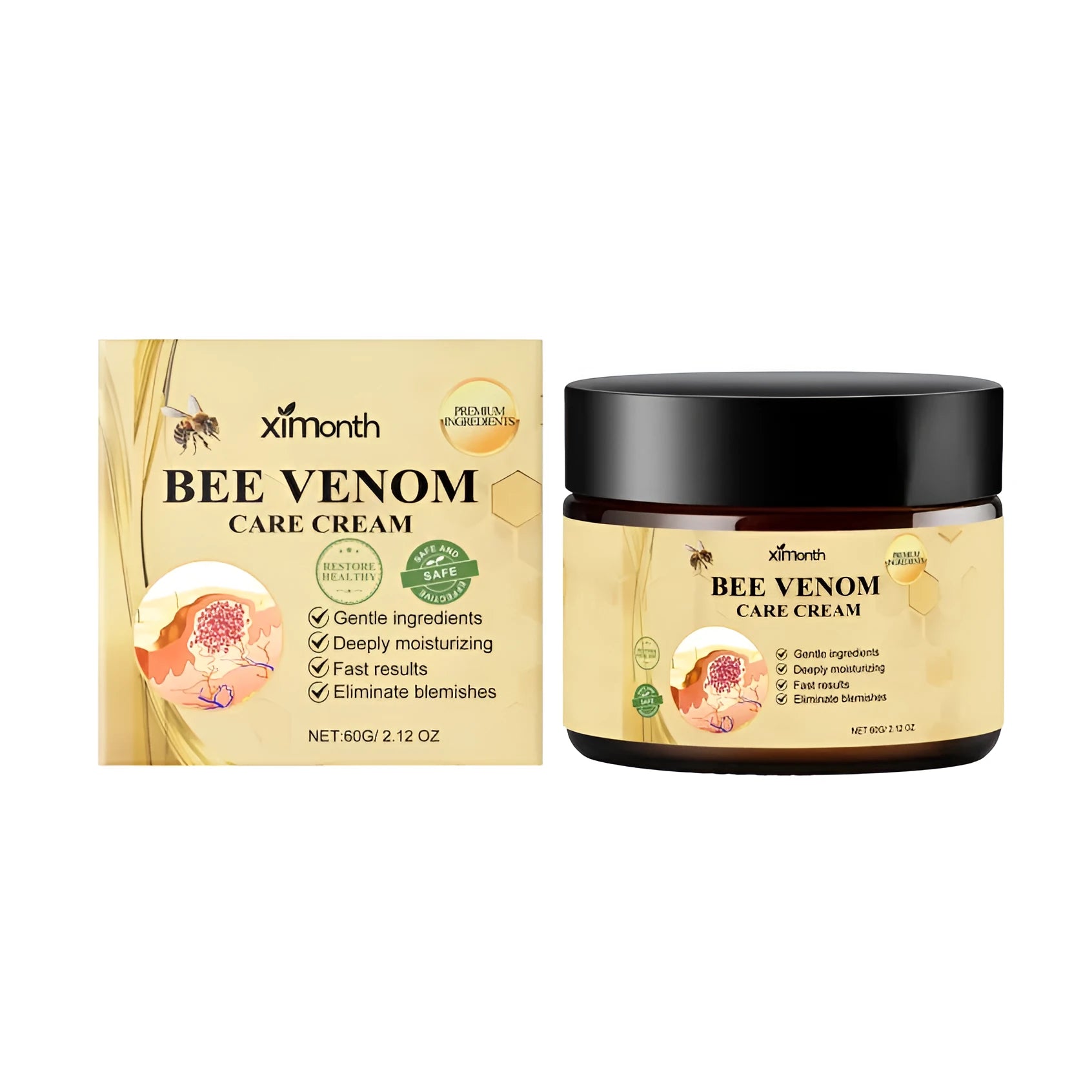 60g tube of Natural Bee Skin Cream for wart and mole removal.