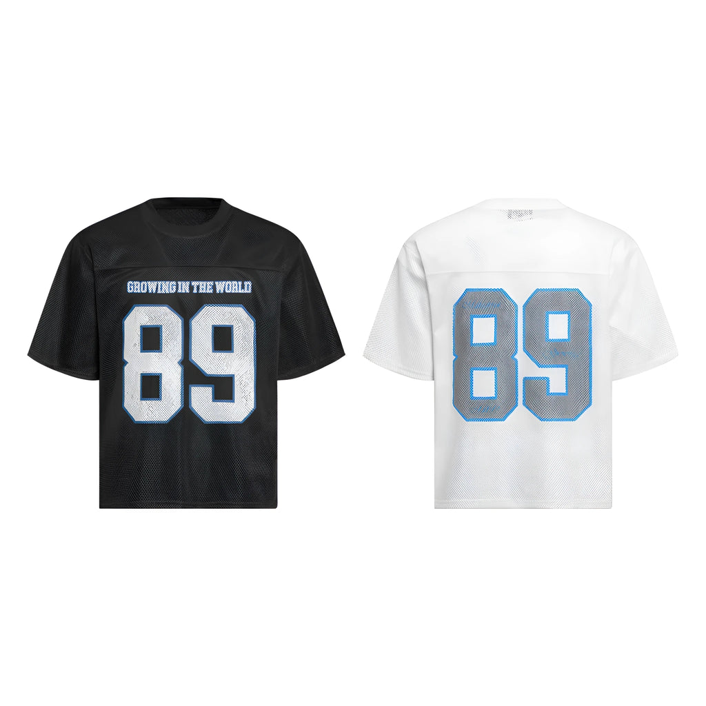 Men's loose fit casual T-shirt in chemical fibre blend fabric available in black or white
