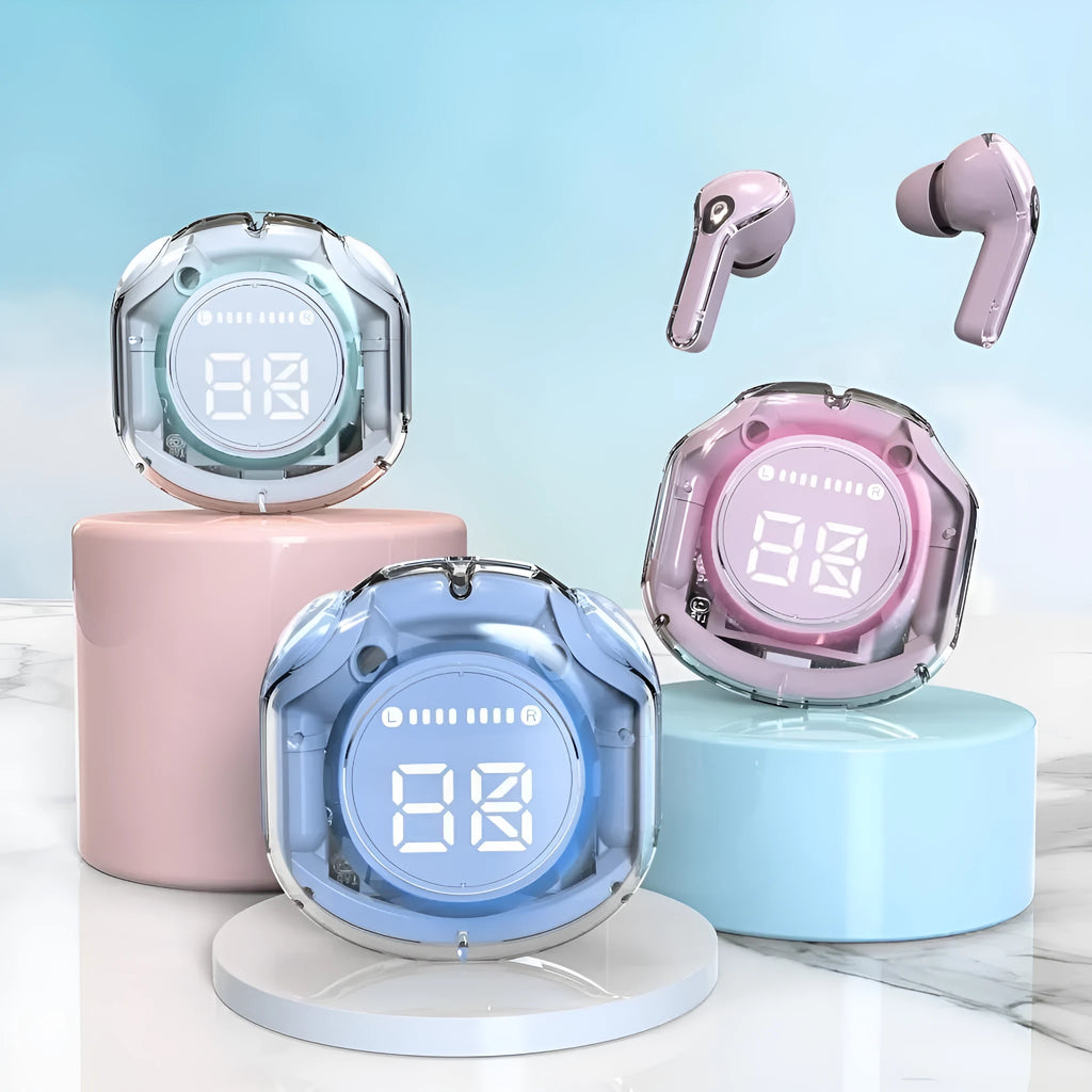 Transparent warehouse wireless Bluetooth headset in multiple colours with in-ear design