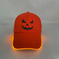 Halloween LED baseball cap with coloured lights in cloth material, free size fit