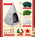 Grey conical felt cat house tent with circular base for indoor use