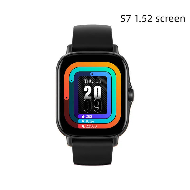 GT20 black smart watch with 1.75-inch touch screen on a silicone wrist band.