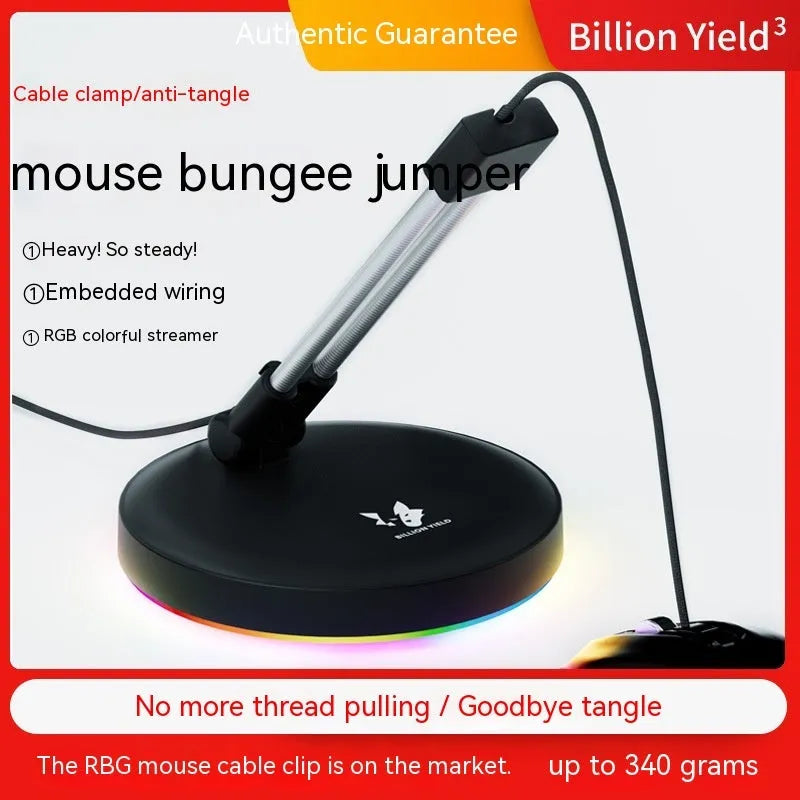 Black and white ABS plastic mouse cable holder for gaming desk organisation